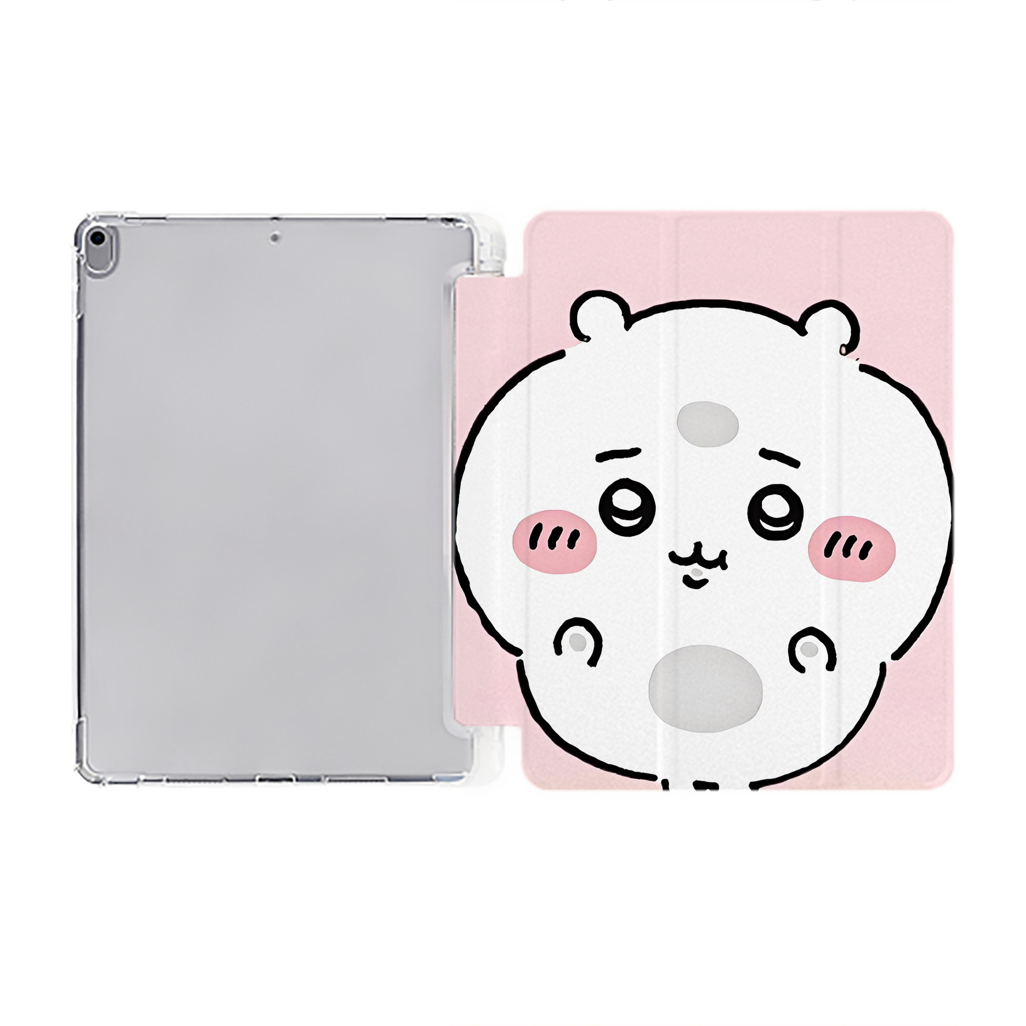 （画像用） ちいかわ Chii-kawa IPad ケース ペン収納付き 三つ折りスタンド PUレザー×シリコン 対応機種9.5/10.5/10.9インチ